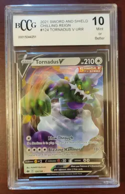 BCCG 10 MINT Pokemon Chilling Reign Tornadus V #124/198 - Image 1
