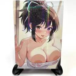 Sexy Hot Lewd Anime Waifu Girl Doujin Lewd Goddess Story Holographic Art Card - Image 2