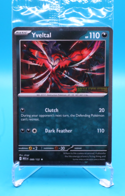 POKEMON CARD - YVELTAL STAMPED PROMO 088/132 - MEGA EVOLUTIONS HOLO TCG, SEALED - Image 1