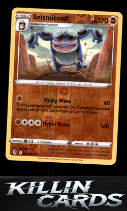 Reverse Holofoil Seismitoad 090/203 Pokemon Rare SWSH07: Evolving Skies Card NM - Image 1
