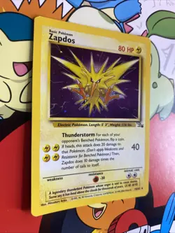 Zapdos Fossil Holo Pokemon Card - 1999 WOTC Unlimited 15/62 - Vintage NM/LP - Image 2