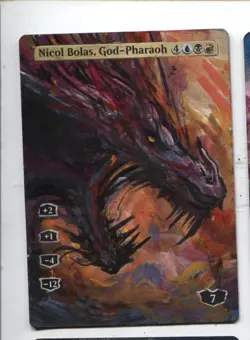 Nicol Bolas, God-Pharoah MTG Altered art MAGIC Hand Painted Card Commander - Image 1