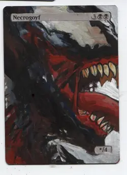 Necrogoyf MTG Altered art MAGIC Hand Painted Card Commander - Image 1