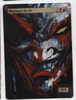 Mayhem Devil 1 MTG Altered art MAGIC Hand Painted Card Commander - Image 1