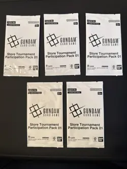 Gundam Card Game TCG Store Tournament Packs x5, English Sealed - Image 1