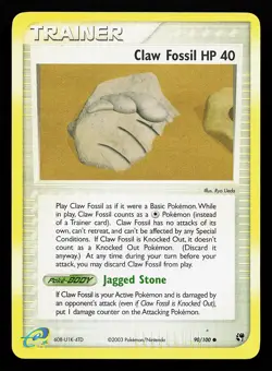 Claw Fossil 90/100 Reverse Holo EX Sandstorm Pokemon Card - Image 1