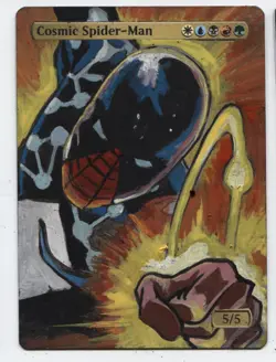 Cosmic Spiderman MTG Altered art MAGIC Hand Painted Card Commander - Image 1