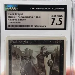 MTG - Revised - Black Knight - Graded CGC 7.5 - Vintage - Image 2