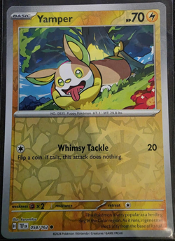 Yamper 058/162 Reverse Holo Temporal Forces TEF NM/M Pokemon TCG - Image 1