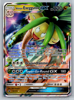 Pokemon - Crimson Invasion Alolan Exeggutor GX 74/111 NM - Image 1