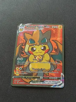 PIKACHU POKEMON CHARIZARD COSPLAY CARTE CARD NEW HOLO PRISM COLLECTION BRILLANTE - Image 1