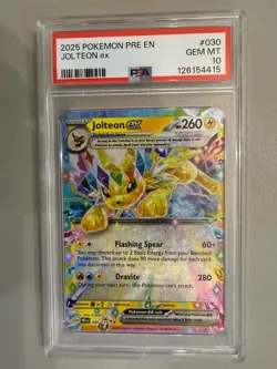 Pokemon Jolteon EX TCG Double Rare Holo Prismatic Card 030/131 PSA 10 - Image 1