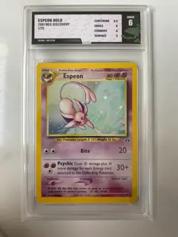 Rare Pokemon card, Espeon HOLO 2001 Neo Discovery, TFG Grade 6, English - Image 1