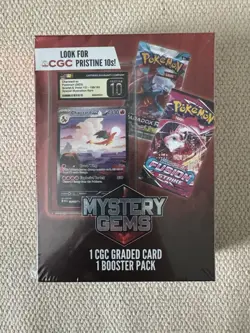Pokemon Mystery Gems Box (1 CGC Graded Card & 1 Booster Pack) Factory Sealed Box - Image 1