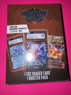 Pokemon Mystery Gems 1 CGC Graded Card & 1 Booster Pack 2025! New Sealed Box! - Image 1