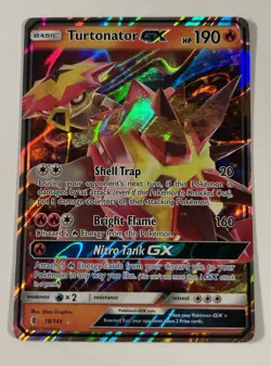 TURTONATOR GX 18/145 Guardians Rising Holo Ultra Rare Pokemon TCG Lightly Played - Image 1