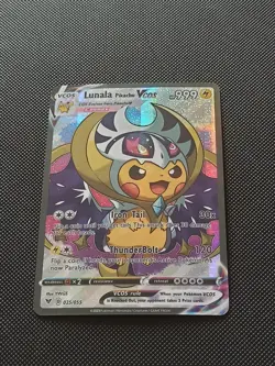 PIKACHU POKEMON LUNALA COSPLAY CARTE CARD NEW HOLO PRISM COLLECTION BRILLANTE - Image 4