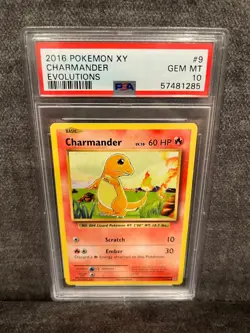 2016 Pokemon XY Evolutions 9/108 Charmander PSA 10 - Image 1