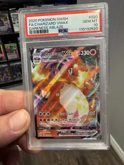 2020 Pokemon Sword & Shield Darkness Ablaze Charizard VMAX #020/189 PSA 10 - Image 1