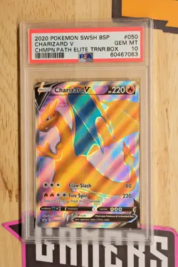 2020 POKEMON SWSH BLACK STAR PROMO #050 CHARIZARD V PSA 10 - Image 1