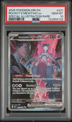 Pokemon 2025 Team Rocket's Mewtwo ex 231/182 SIR Destined Rivals GEM MINT PSA 10 - Image 1