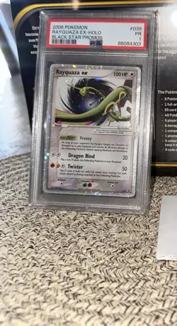 2006 Pokemon Black Star Promos #039 Rayquaza Ex Holo PSA 1 RARE GRADE! - Image 1