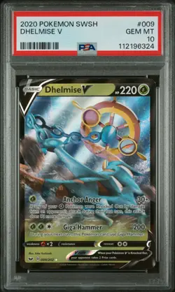 PSA 10 2020 POKEMON SWORD & SHIELD #009 DHELMISE V Fast & Free Delivery! - Image 1