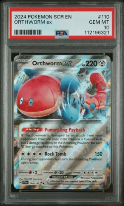 PSA 10 2024 POKEMON SCR EN-STELLAR CROWN #110 ORTHWORM ex Fast & Free Delivery! - Image 1