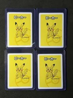 Pokemon 4x cards Old Main Deck 1st edition Pikachu JAPANESE Non Holo Near Mint - Image 1