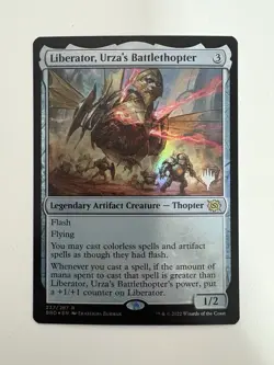 Liberator Urza’s Battlethopter Foil Promo Planeswalker Stamp MTG Magic NM BRO - Image 1