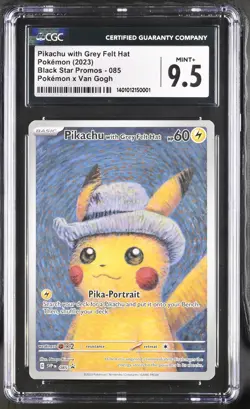 2023 Pokemon Promo Pikachu with Grey Felt Hat #085 Van Gogh CGC 9.5 MINT - Image 1