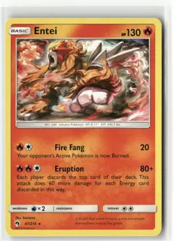 Entei 47/214 - Lost Thunder - Pokemon TCG NM - Image 1