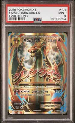 PSA 9 SEQ SET 2016 POKEMON MEGA CHARIZARD EX 101/108 FULL ART XY EVOLUTIONS - Image 2
