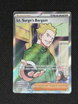 Pokemon TCG LT. SURGE’S BARGAIN 170/132 Mega Evolution Ultra Rare - Image 1