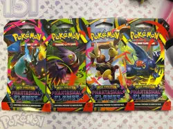 4x Phantasmal Flames Sleeved Booster Packs - Full Art Set - Sealed Pokemon TCG - Image 1