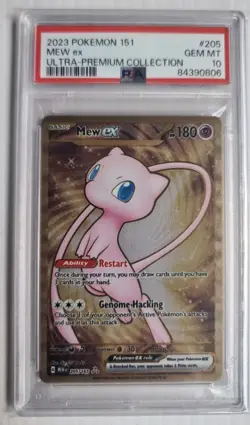 2023 POKEMON MEW EN-151 HYPER RARE #205 MEW EX PSA 10 METAL - Image 1