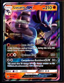 1x 2018 Pokemon SM Black Star Promo Lucario GX SM100 Ultra Rare NM 0405#61-69 - Image 5