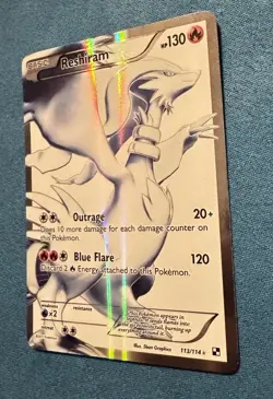 Reshiram 113/114 Full Art Ultra Rare Pokemon Black And White NM English - Image 3