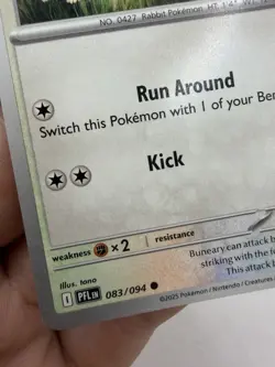 Buneary 083/094 Phantasmal Flames Regular Common Pokemon 2025 TCG Card NM - Image 4