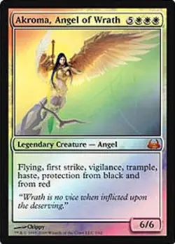 1 x Akroma, Angel of Wrath - Foil - Duel Decks: Divine vs Demonic - Heavy Play - - Image 1