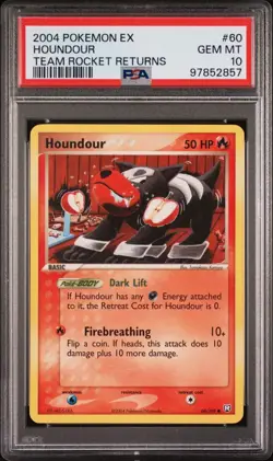 PSA 10 Gem Mint 2004 Pokemon EX Team Rocket Returns Houndour 60/109 Non Holo - Image 1