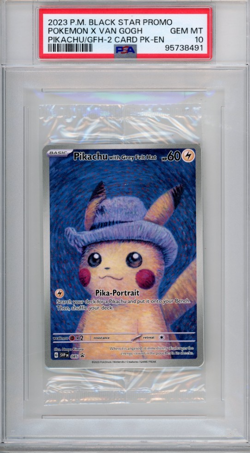 2023 Pokemon x Van Gogh Pikachu with Grey Felt Hat Promo Sealed Pack PSA 10 - Image 1
