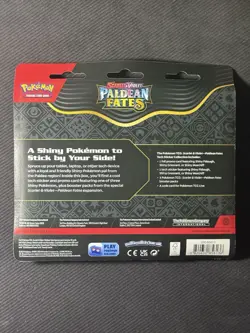 Pokemon Paldean Fates Triple blister pack Shiny Fidough Promo Check seal photos - Image 2