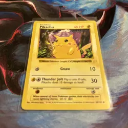 RARE 1999 Pokemon Base Set UNLIMITED - E3 STAMPED - Red Cheeks #58 PIKACHU MP/HP - Image 1