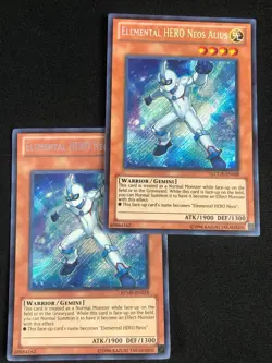 YUGIOH ELEMENTAL HERO NEOS ALIUS LCGX-EN028 & RYMP SECRET X2 NM - Image 1