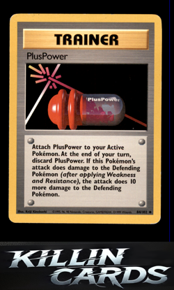 PlusPower 084/102 Pokemon Uncommon Base Set Card LP - Image 1
