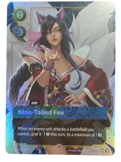 Riftbound League of Legends TCG Ahri Nine-Tailed Fox 255/298 ENGLISH Legend Card - Image 1