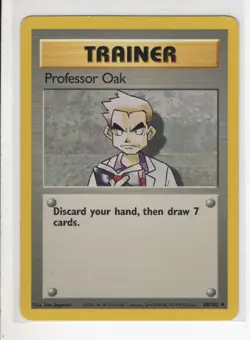 PROFESSOR OAK TRAINER BASE SET POKEMON CARD 88/102 LP - Image 1