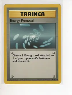 ENERGY REMOVAL TRAINER BASE SET POKEMON CARD 92/102 LP - Image 1