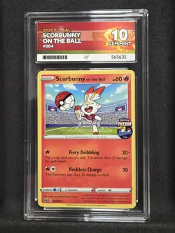 Pokemon - Scorbunny On The Ball 004/005 Futsal 2020 Promo - Graded ACE 10 - Image 1